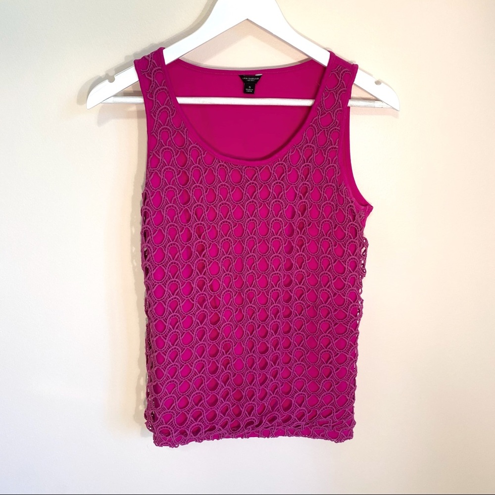 Vintage ann Taylor Pink Lace Tank